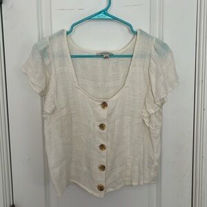American Eagle Outfitters cream button blouse - size medium